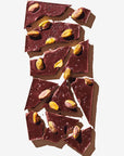 salted pistachio chocolate bar on a white background