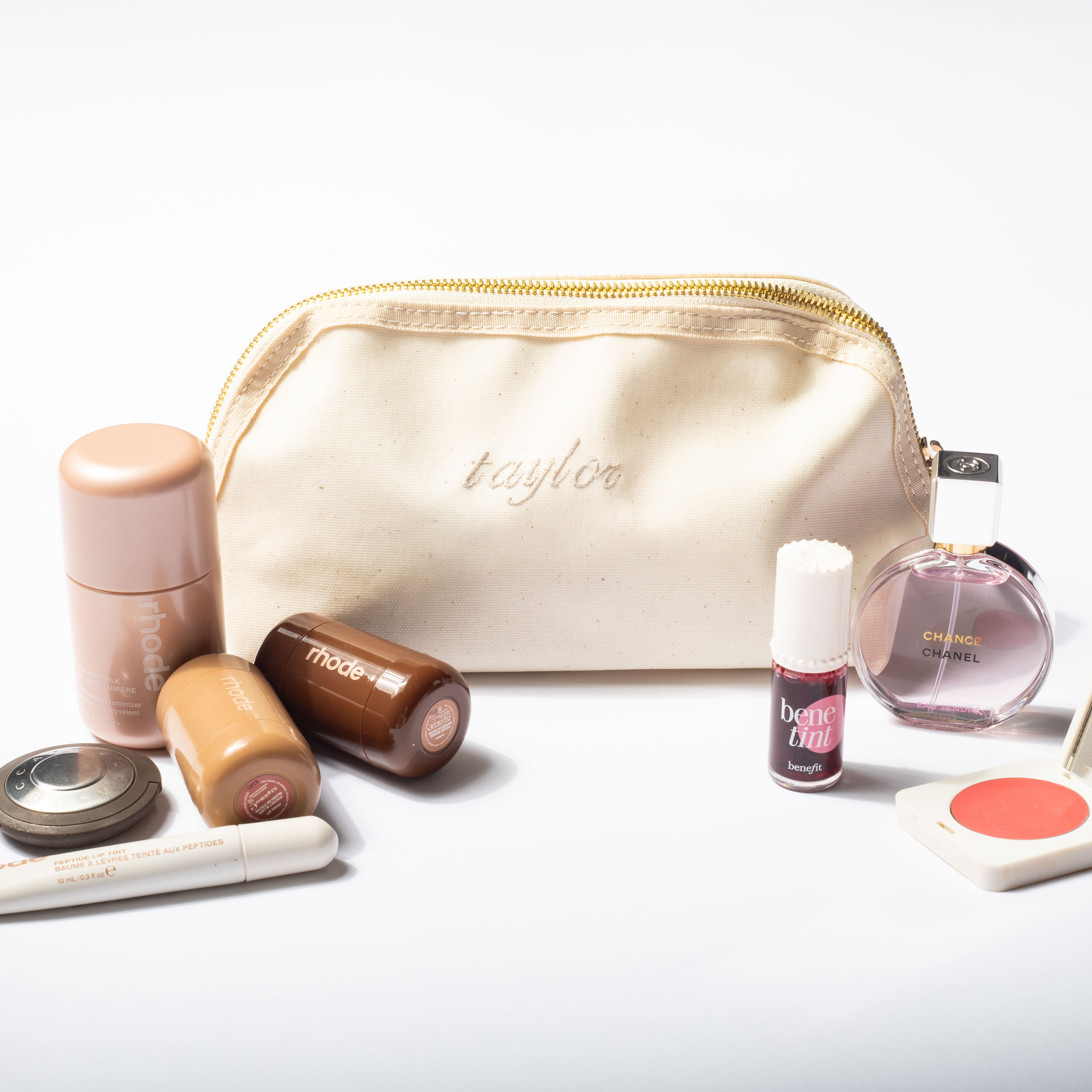 harper canvas pouch next to products