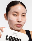 girl wearing translucent sheet mask