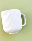 White Ribbed Mug