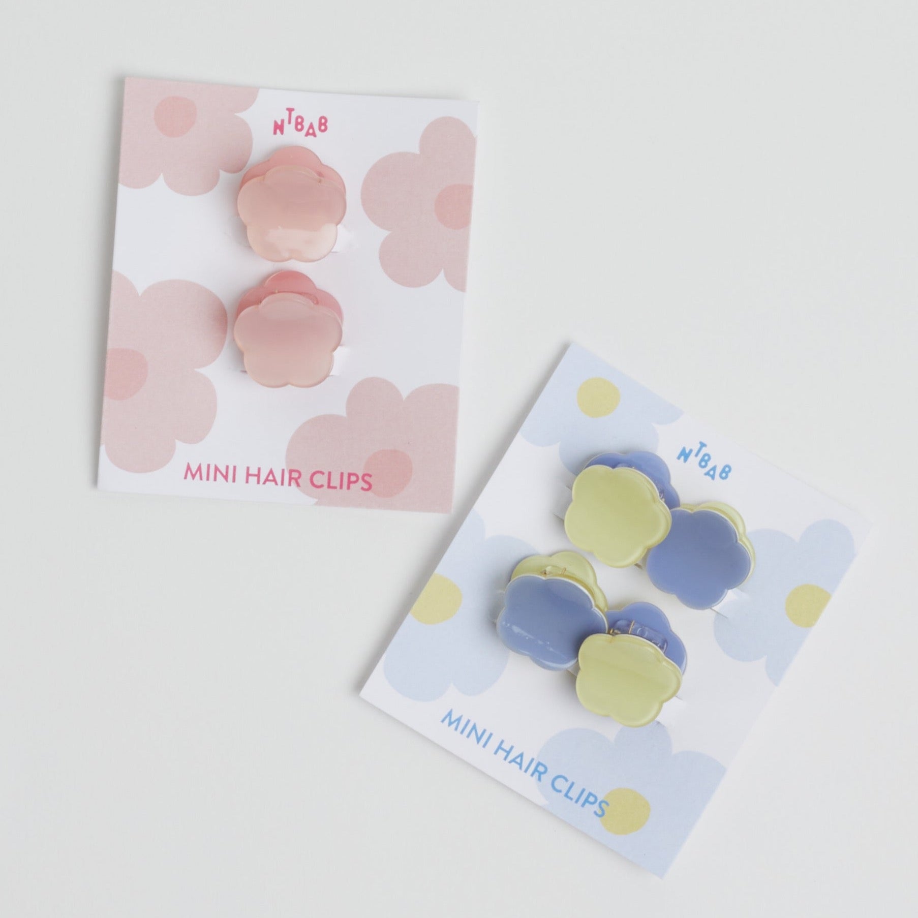 Blue + Green Mini Flower Hair Clips | Set of 4 - BOXFOX