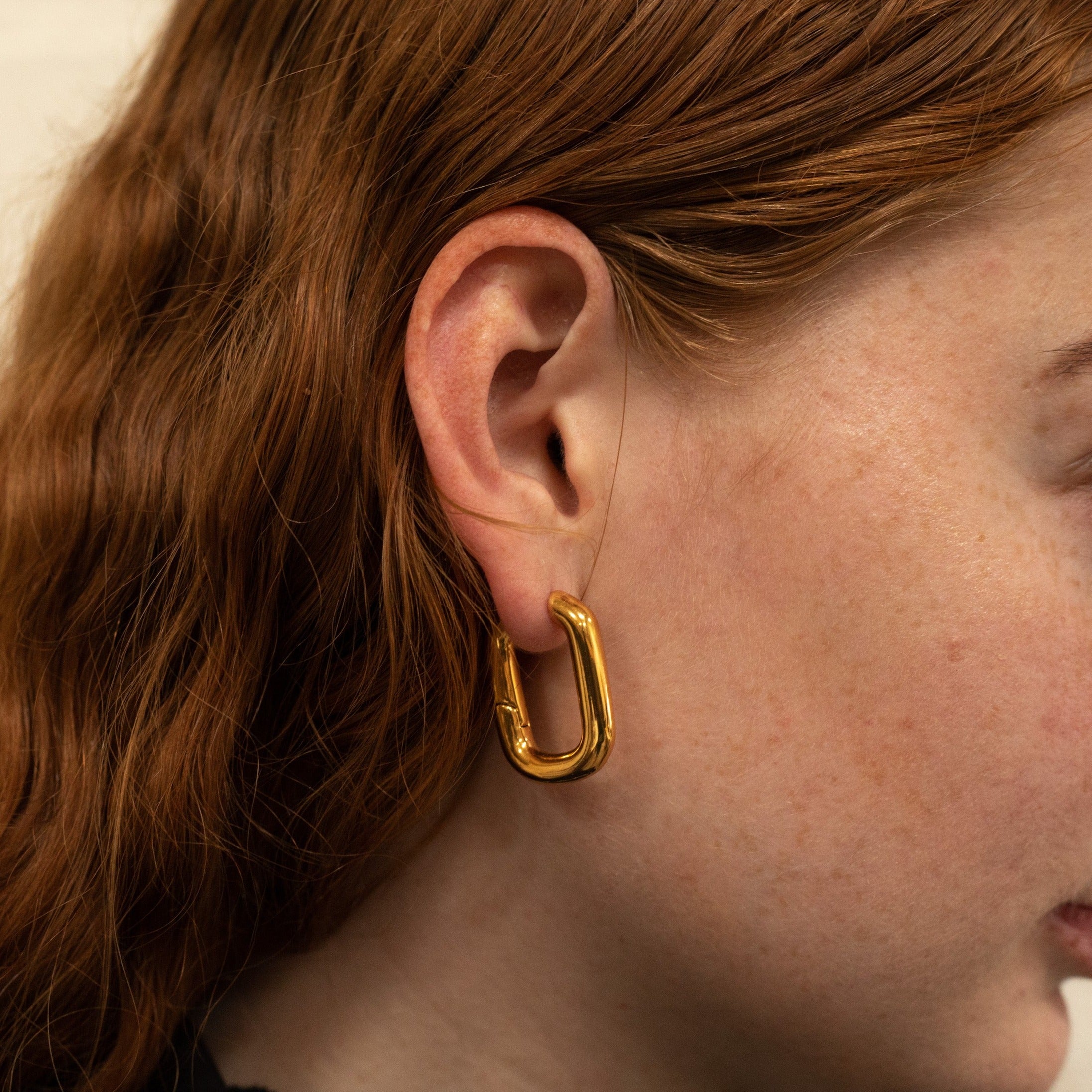 The Taryn Gold Rectangular Hoop Earrings