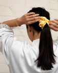 Butter Yellow Satin Thick Scrunchie