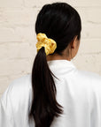 Butter Yellow Satin Thick Scrunchie