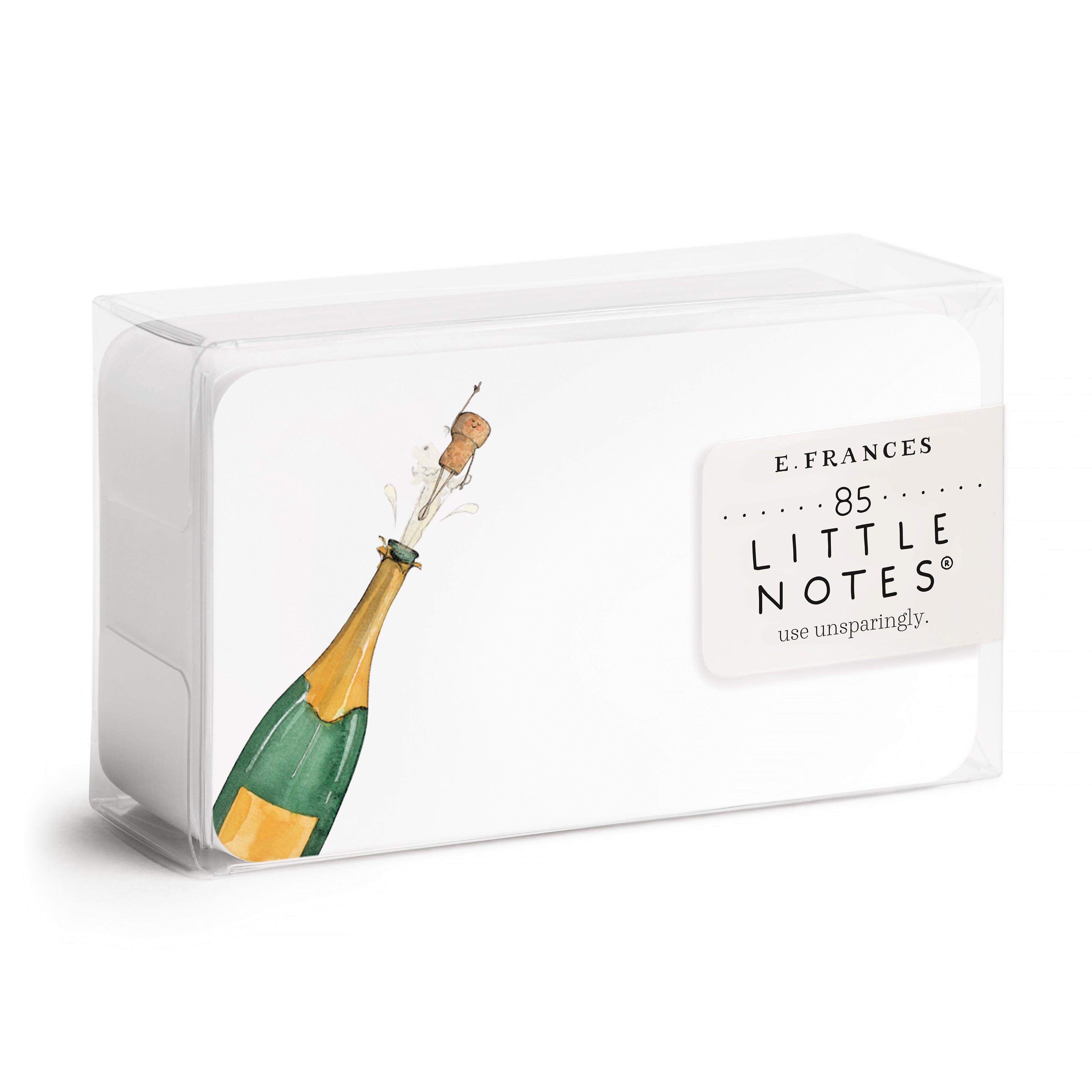 Pack of E. Frances Little Notes with a bottle design on a white background