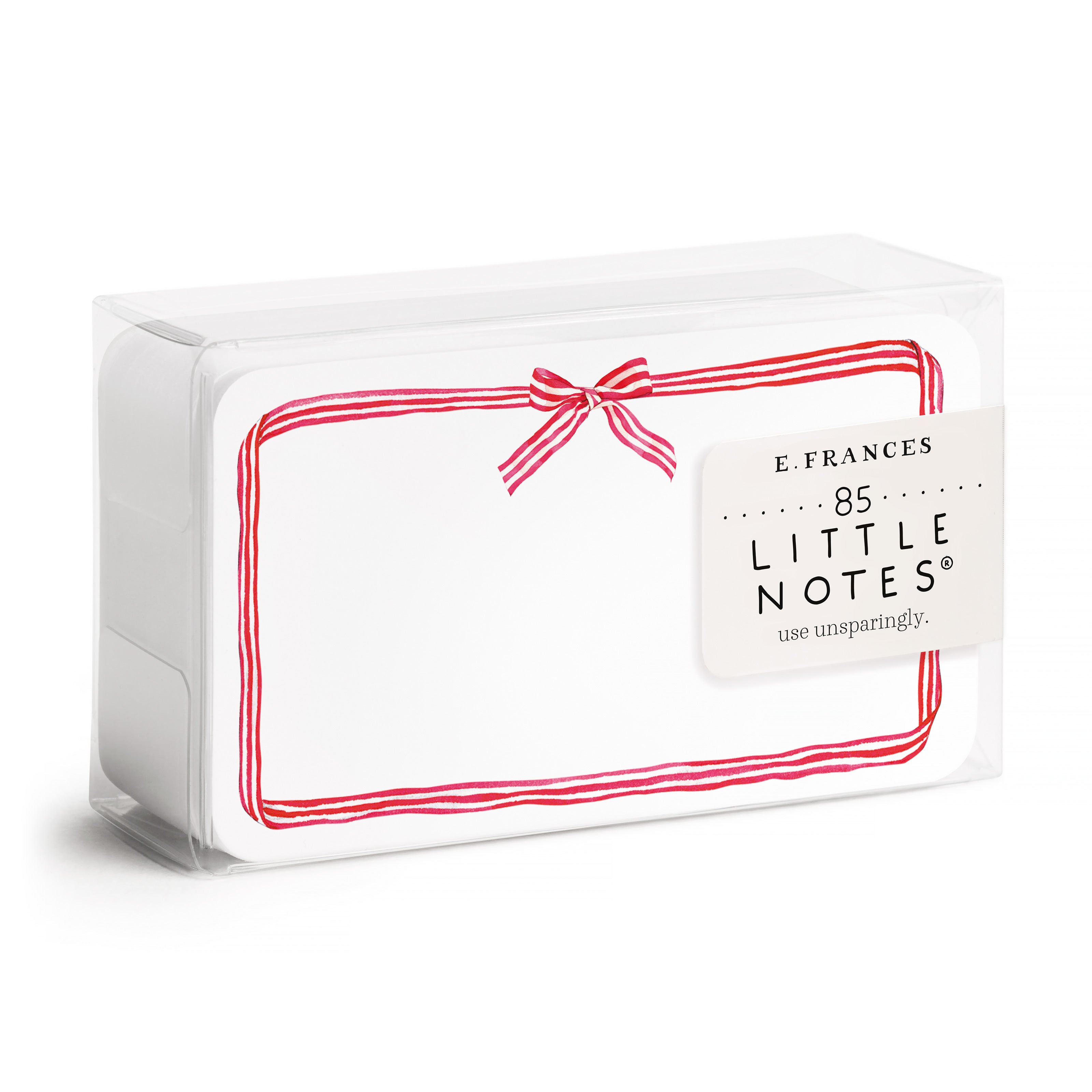 Pack of E. Frances Little Notes with a red bow on a white background