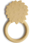 round yellow lion teether