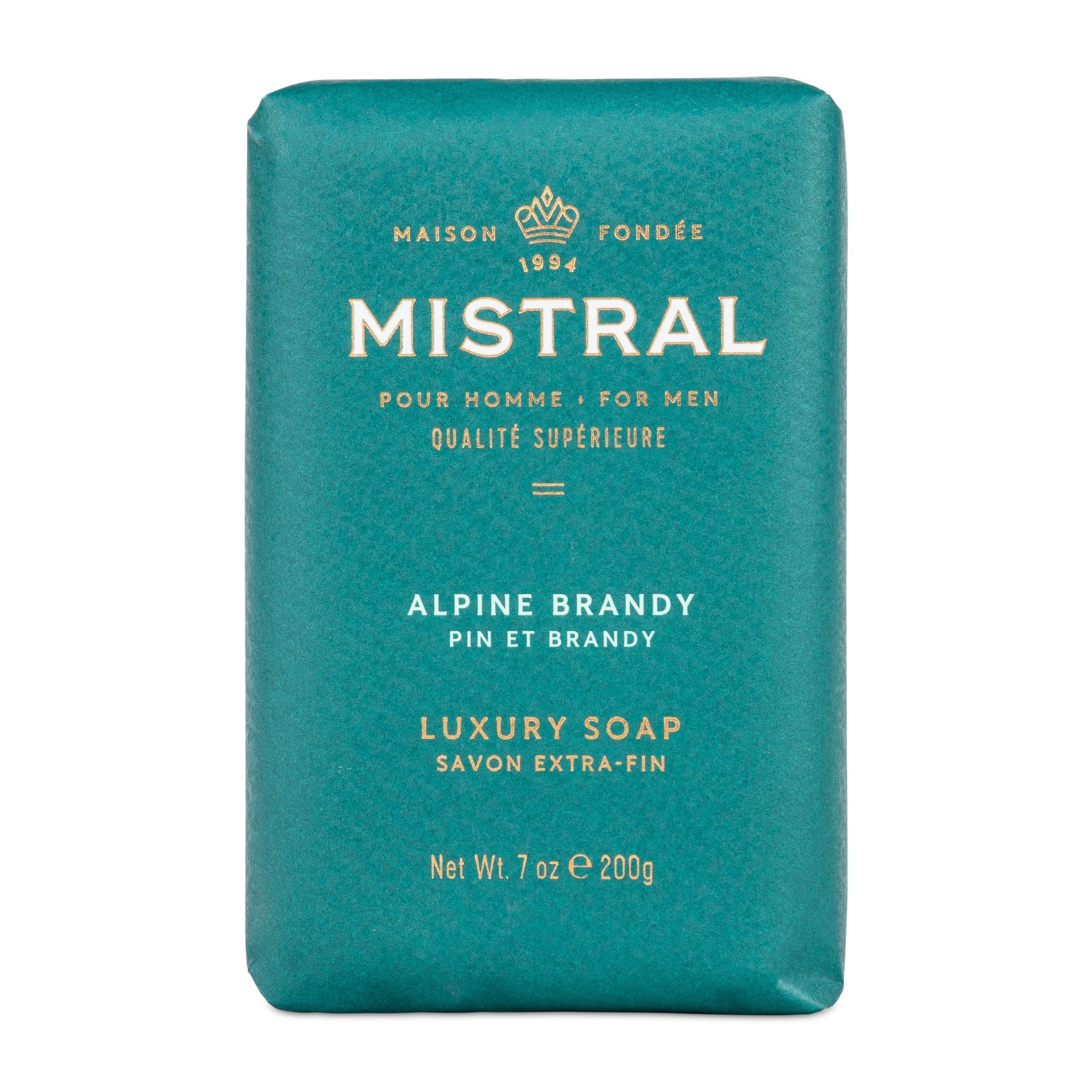 Front of Mistral Alpine Brandy Luxury Soap
