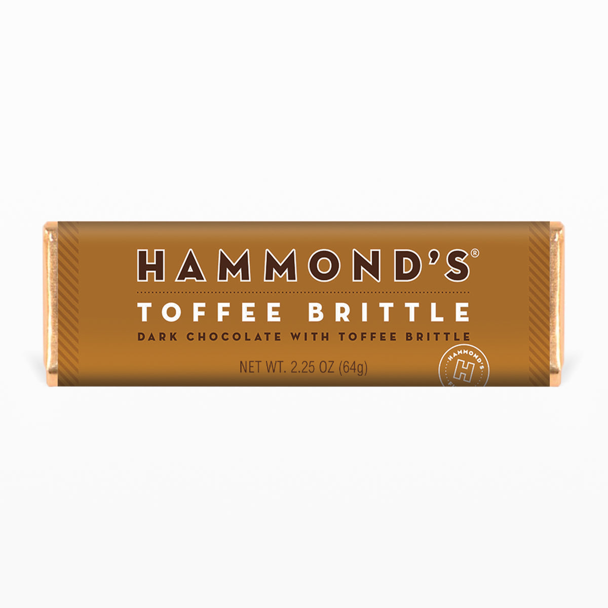 Toffee Brittle Dark Chocolate Bar on white
