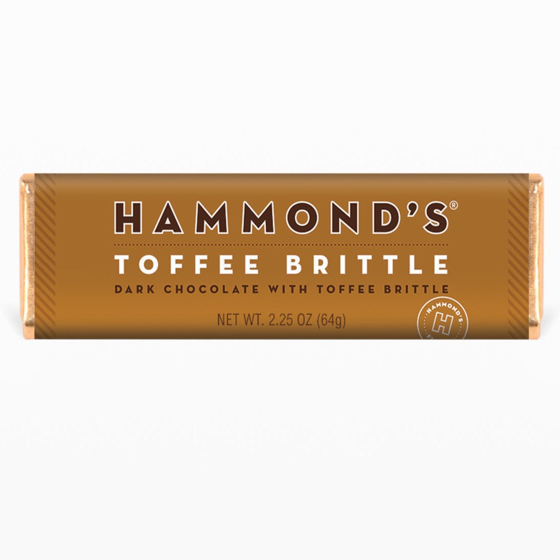 Toffee Brittle Dark Chocolate Bar on white