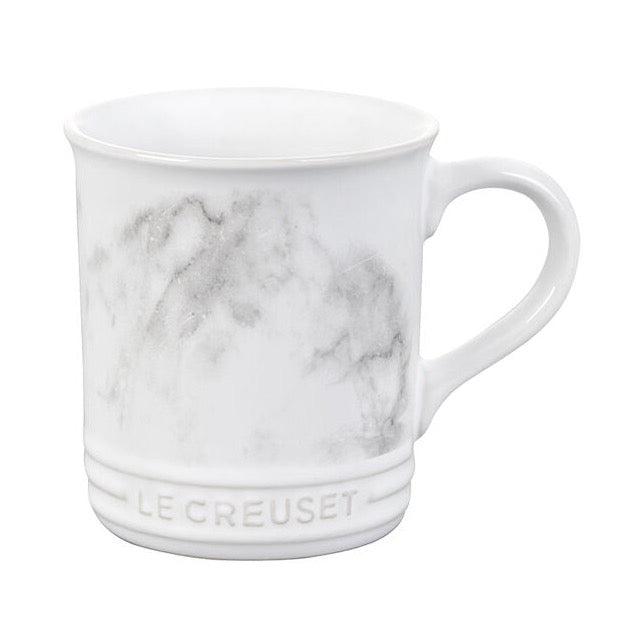 black and white marbled ceramic mug