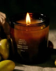 ANCIENT AGRIGENTO OLIVE TREE CANDLE surrounded by green olives