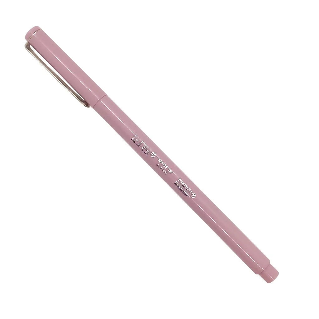 Pink pen on a white background