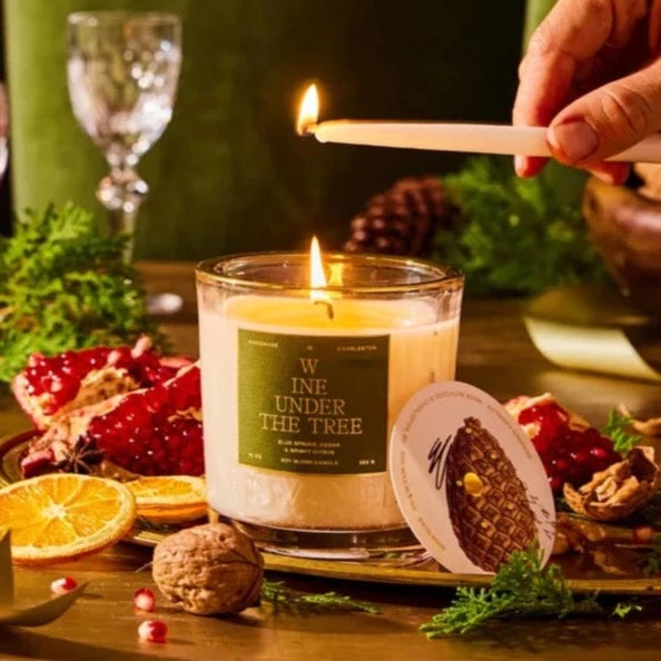 Wine under the tree candle by Rewined
