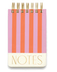 Pink and orange striped notebook