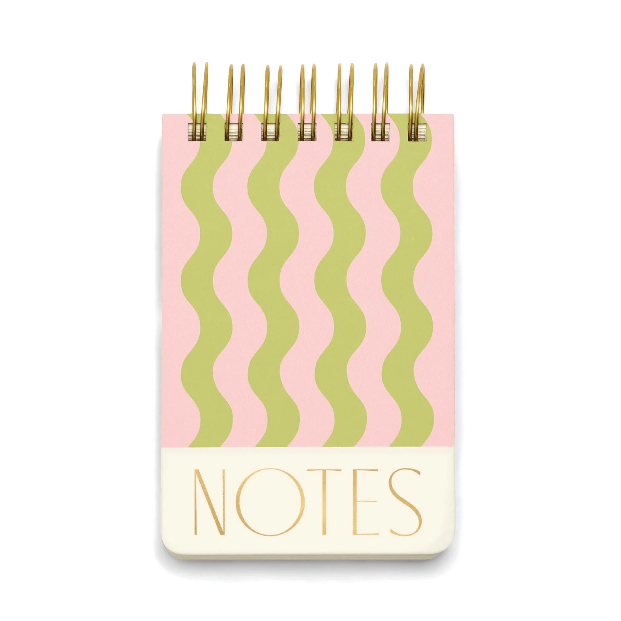 Pink and green waves striped notepad 