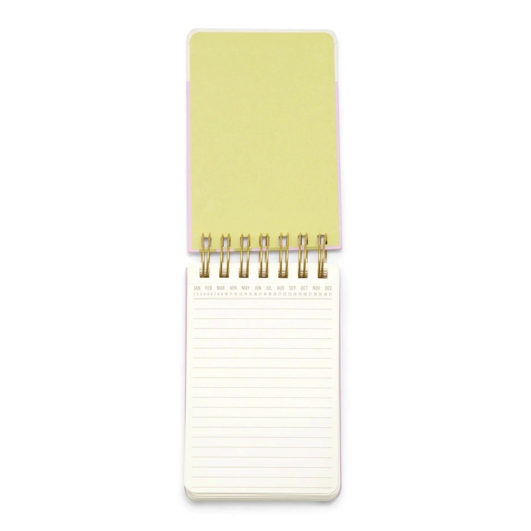 wire notepad with striped papers