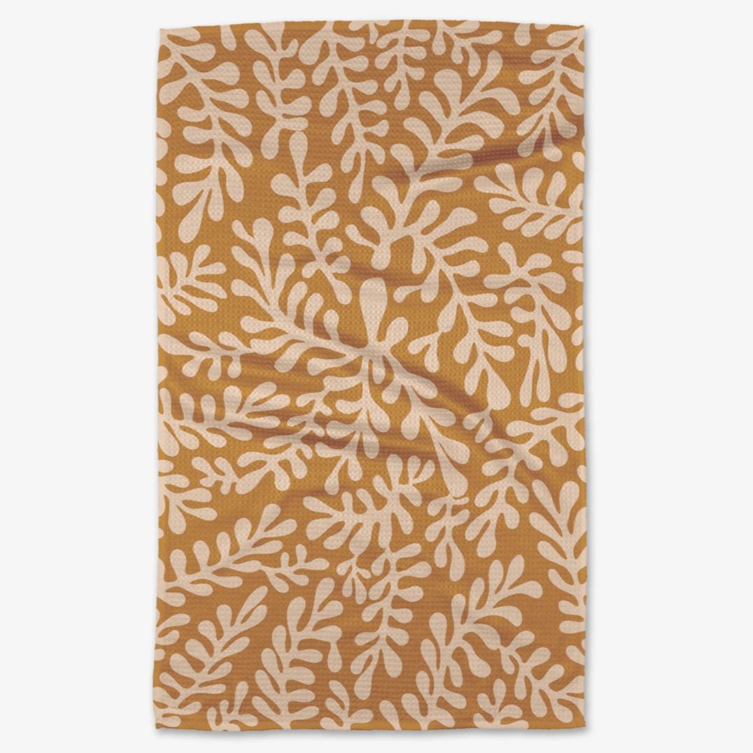 Golden Fall Tea Towel on white background