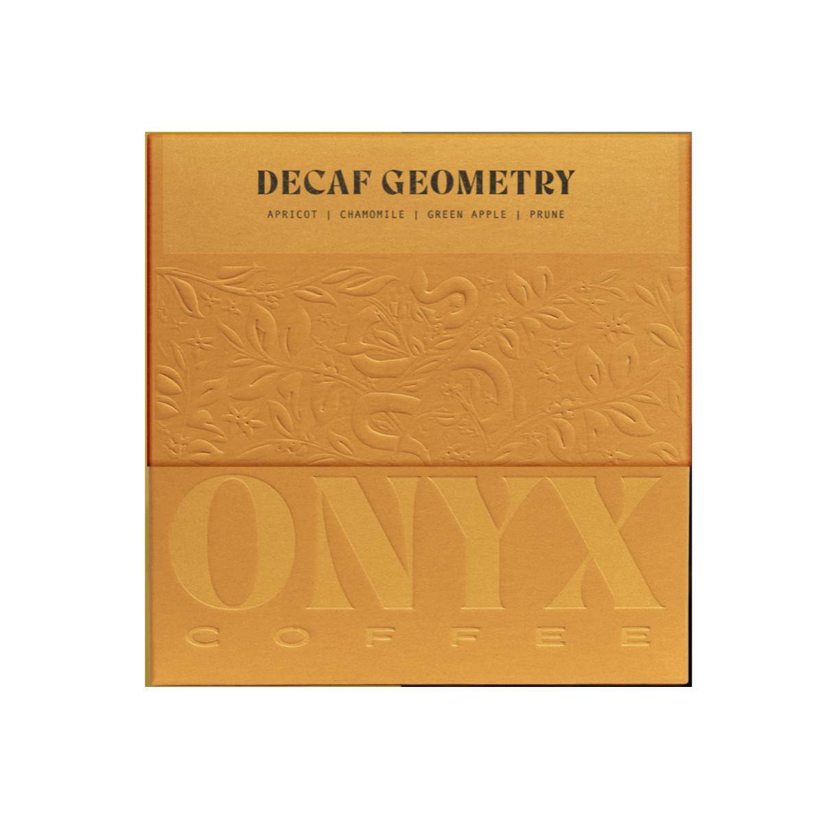 Decaf Geometry Coffee packaging on white background