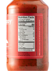 Side of pasta jar with nutrition facts