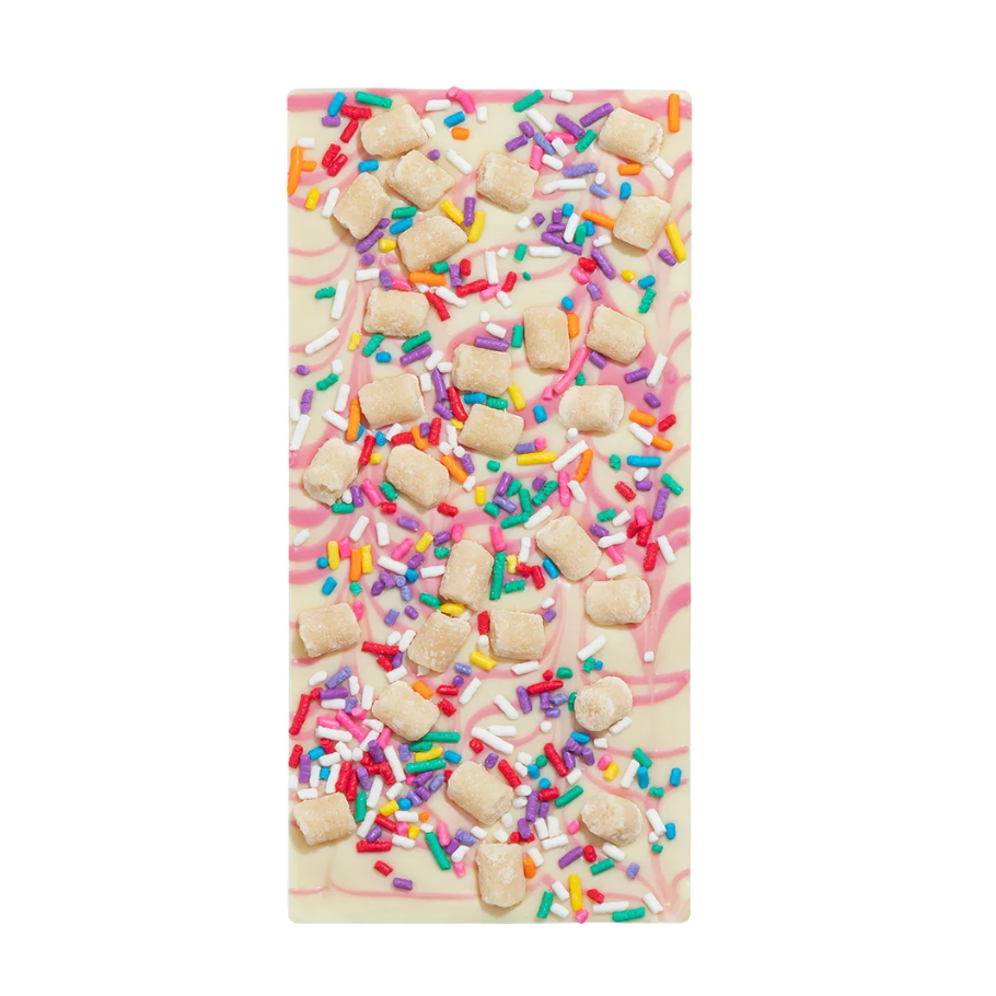 white chocolate bar with sprinkles