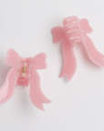 2 Light Pink Bow Shaped Hair Clips