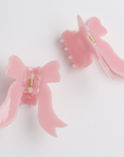 2 Light Pink Bow Shaped Hair Clips