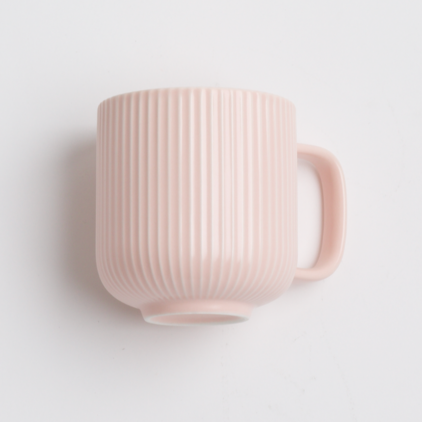 Baby Pink Ribbed Mug