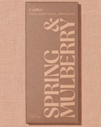 BROWN CHOCOLATE BAR PACKAGING WITH COFFEE SPRING AND MULBERRY WRITTEN ON IT