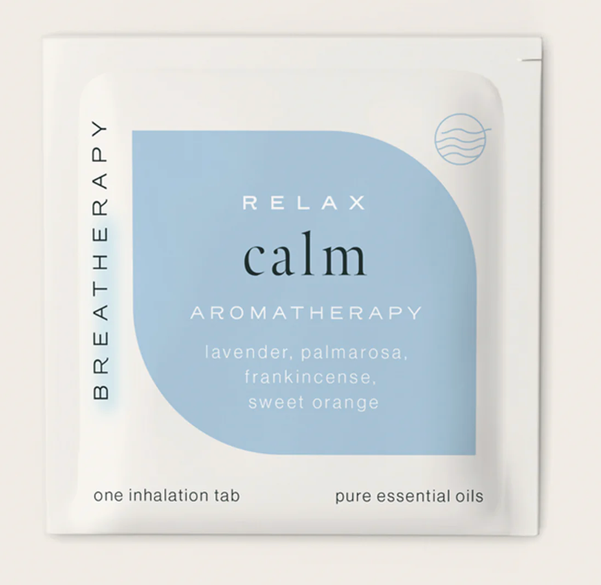 BREATHERAPY RELAX CALM AROMATHERAPY. LAVENDER, PALMAROSA, FRANKINCENSE, SWEET ORANGE