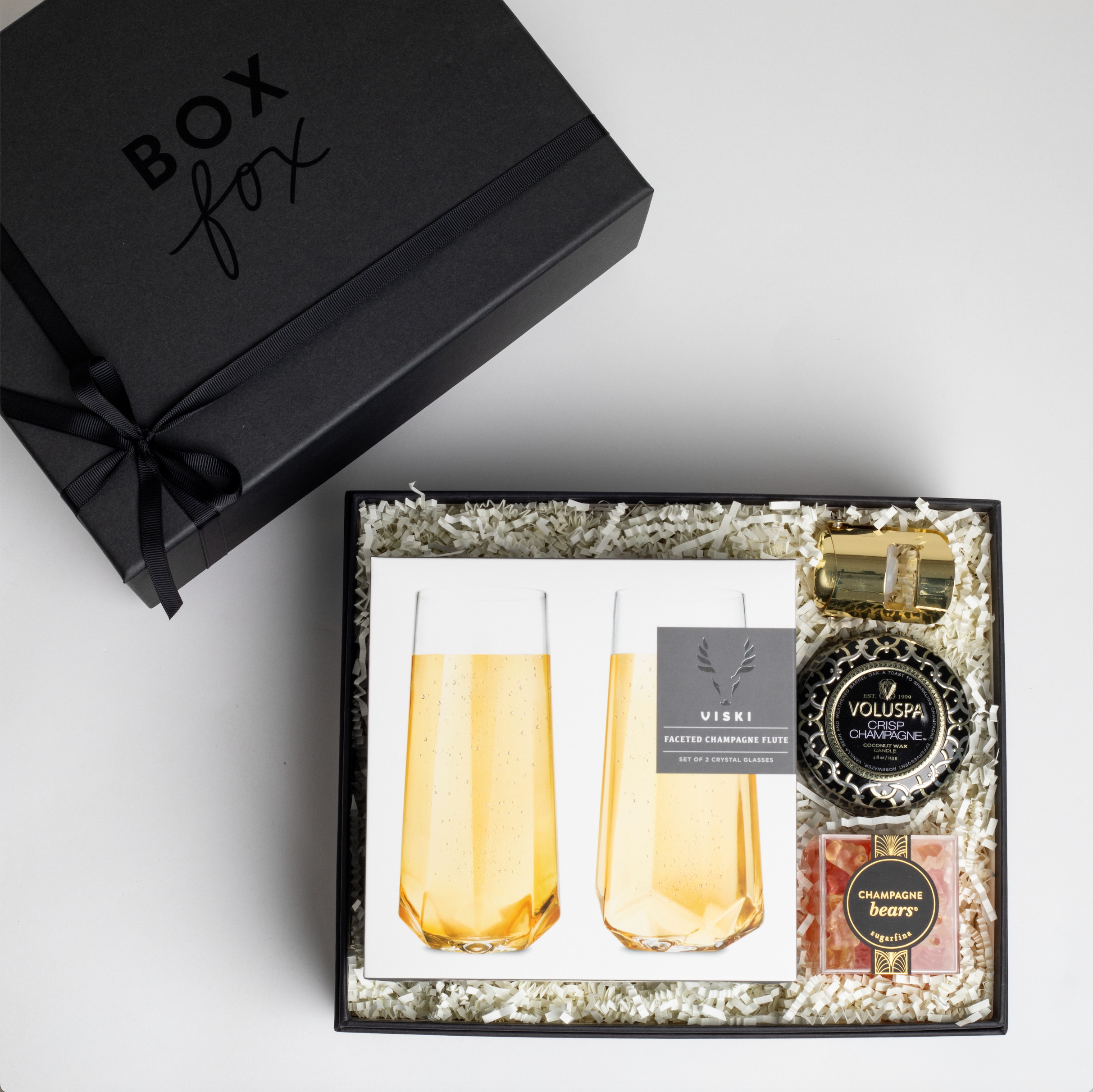 BOXFOX Pop Fizz Clink gift box available in Matte Black.