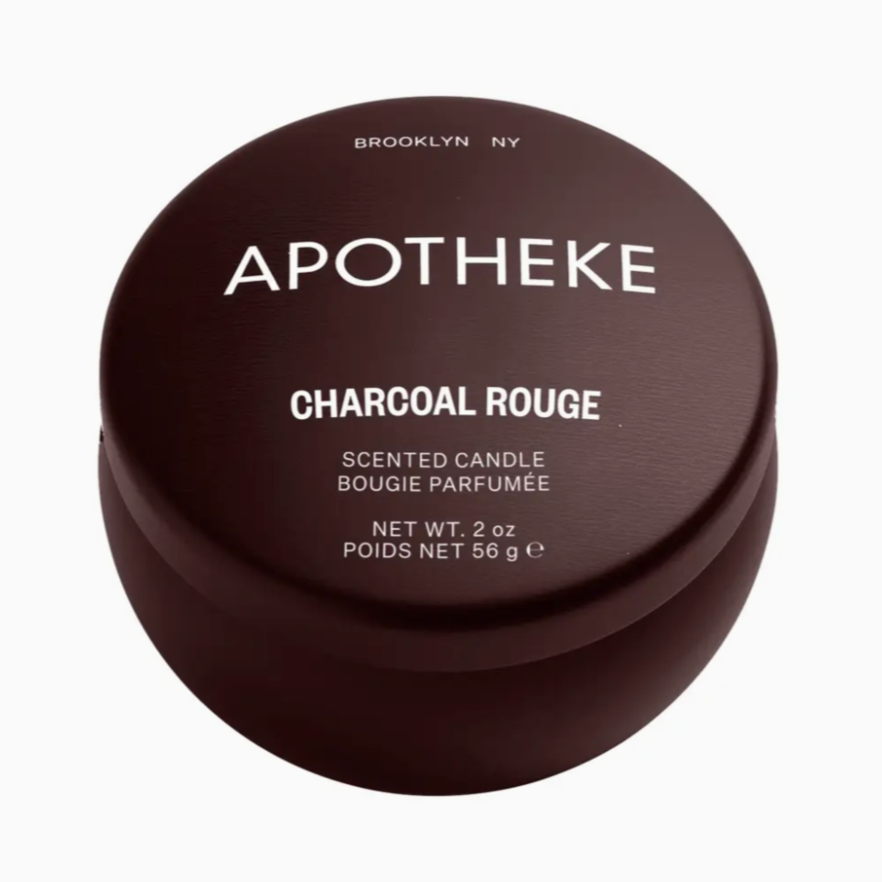 Apotheke Charcoal Rouge scented candle on a white background