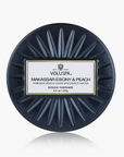 top of the voluspa makassar ebony and peach candle