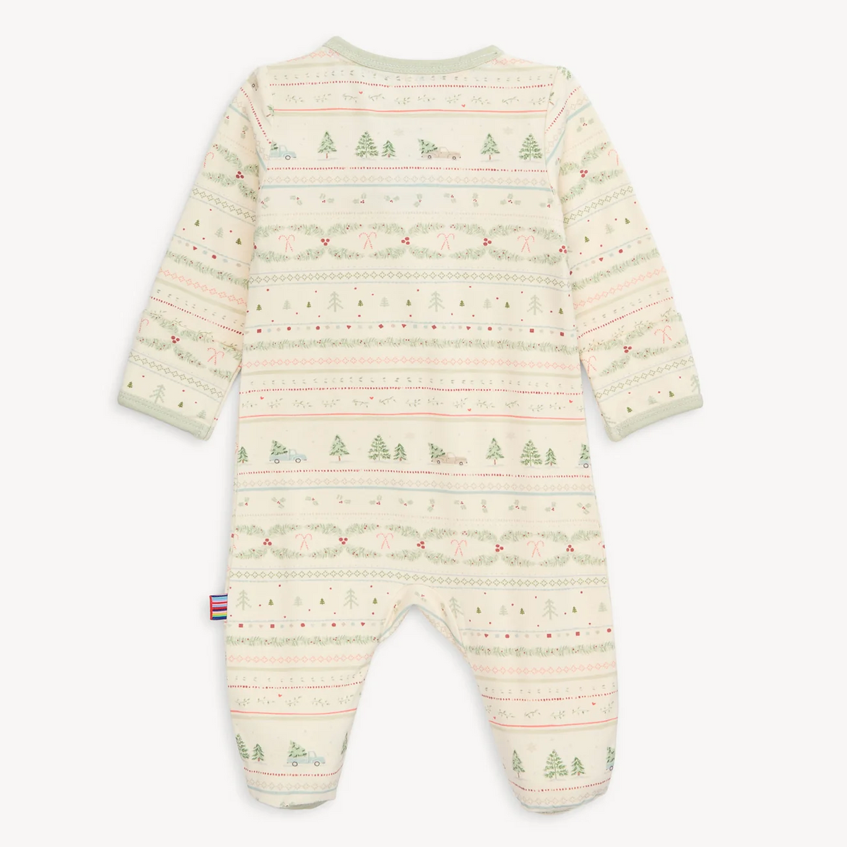 Baby onesie with a pattern on a white background