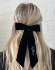 black bow on hair
