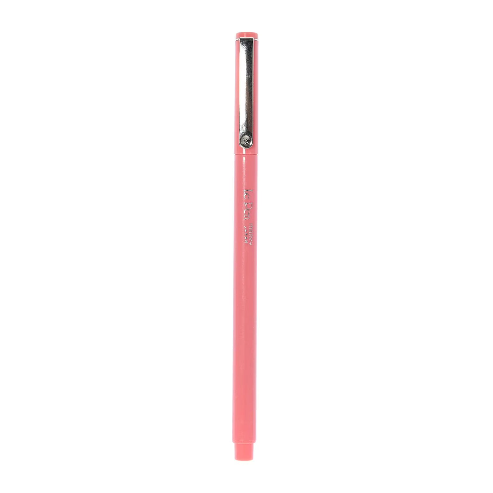 Pink stylus pen on a white background