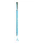 Light blue stylus pen on a white background