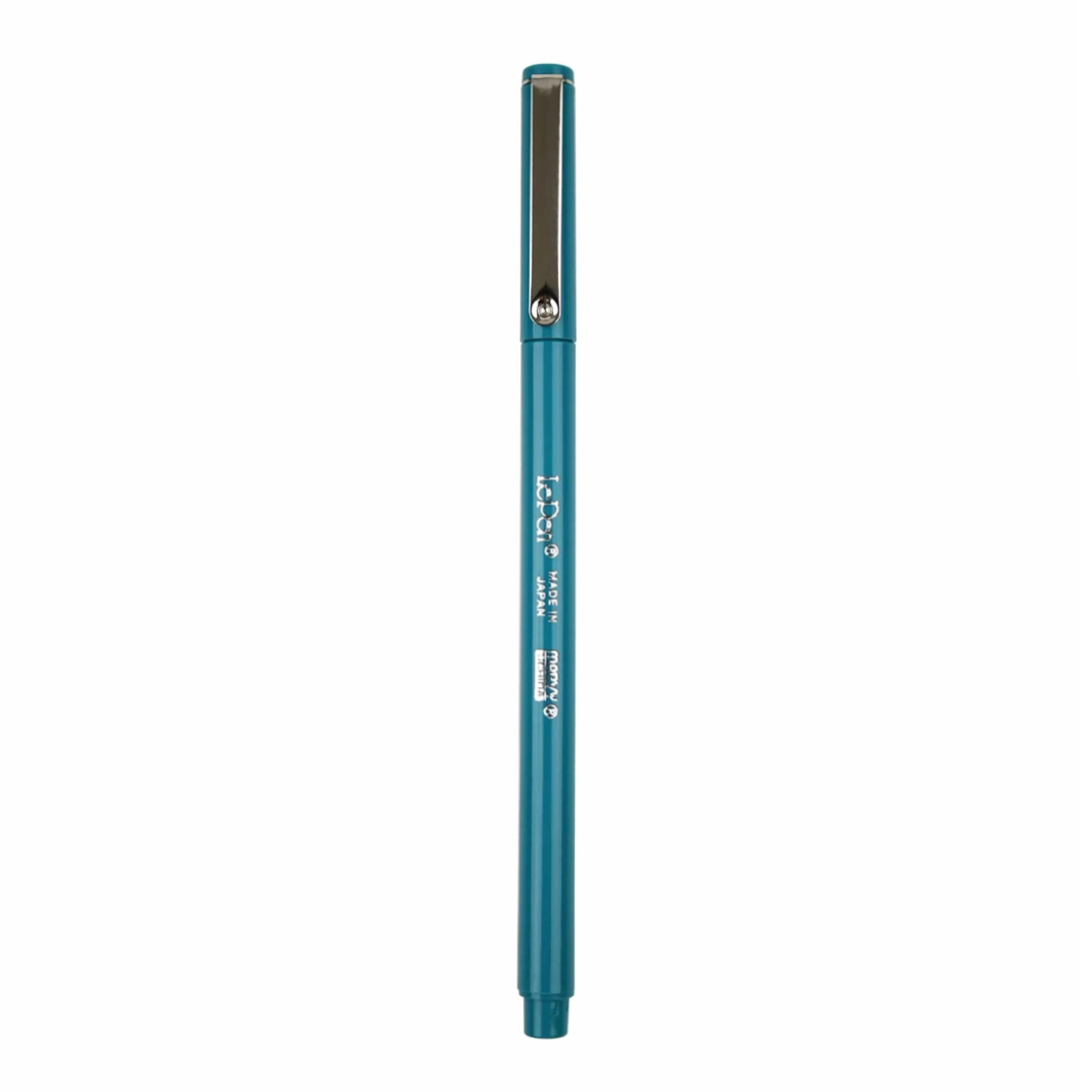A single blue gel pen with a silver metal clip, shown vertically against a plain white background.