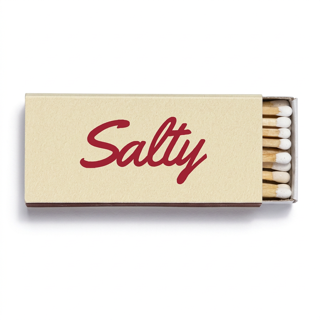 Salty matches on a white background