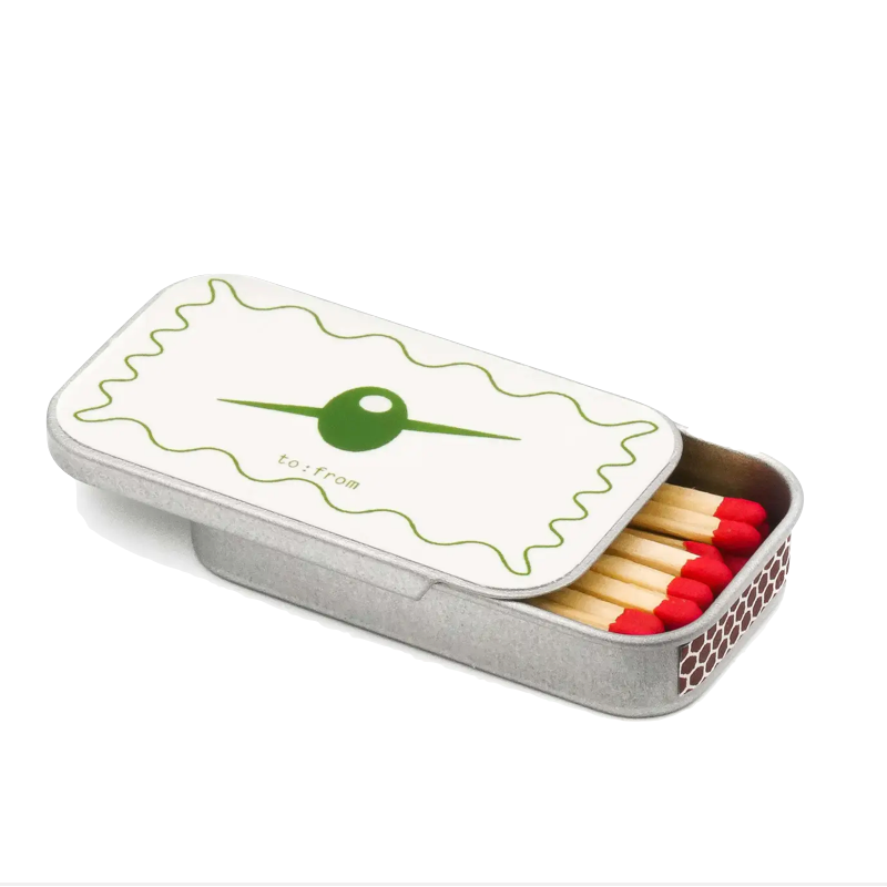 olive matches on a white background