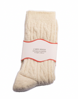 cream cabin socks on a white background