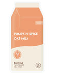 Pumpkin Spice Oat Milk Calming Plant-Based Milk Mask packaging on white background.