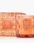 Voluspa Spiced Pumpkin Latte candle with packaging on a white background