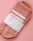 Pink & White Varsity Grippy Socks