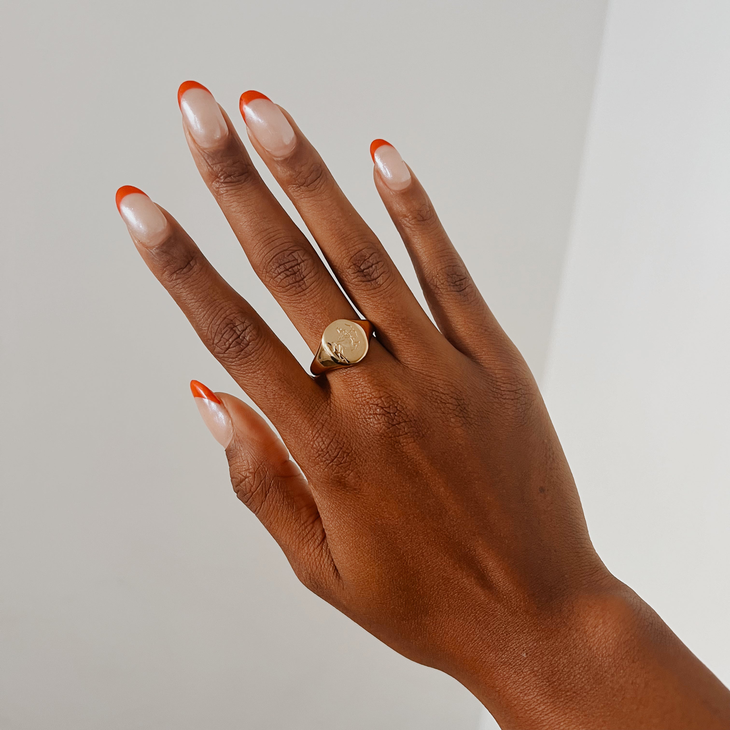 Sagittarius | Gold Plated Engraved Zodiac Ring (Size 8)