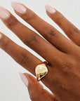 Capricorn | Gold Plated Engraved Zodiac Ring (Size 8)