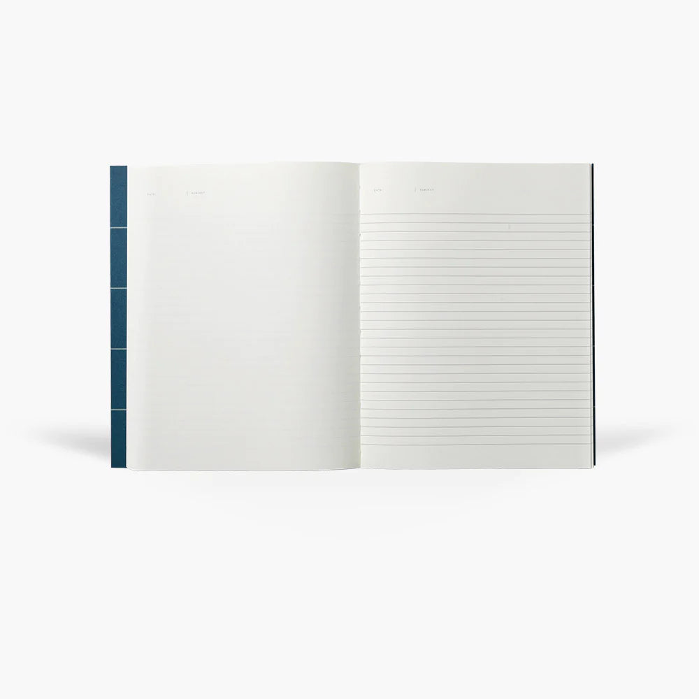 UMA Large Softcover Notebook | Dark Blue lined pages