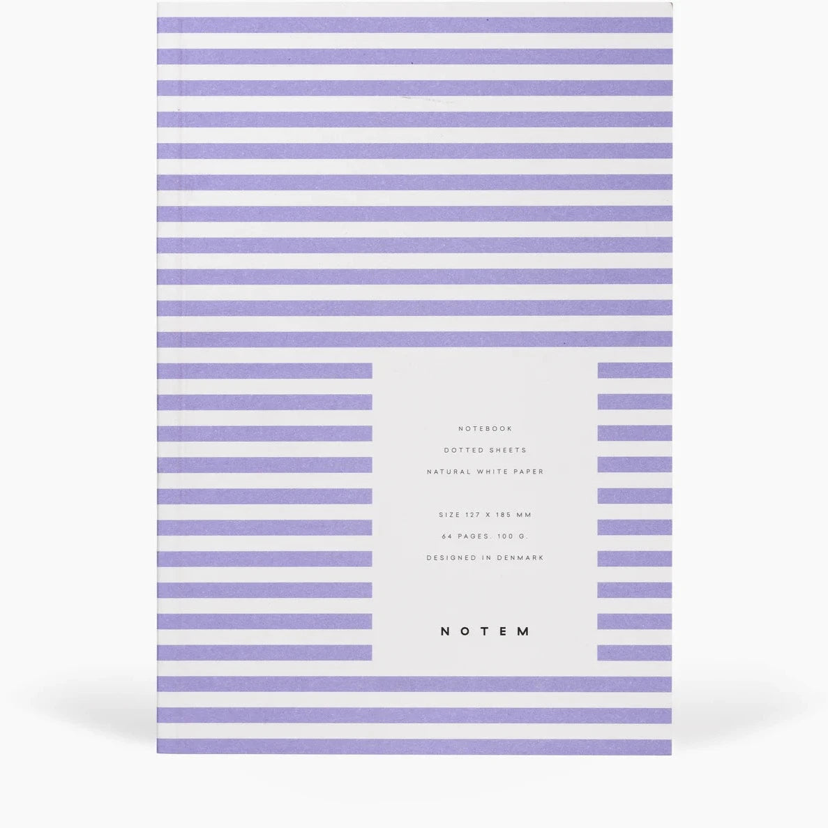 purple and white striped rectangular notebook