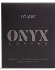 black onyx eclipse coffee packaging with embossed silver print