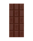 Chocolate bar with embossed designs on a white background